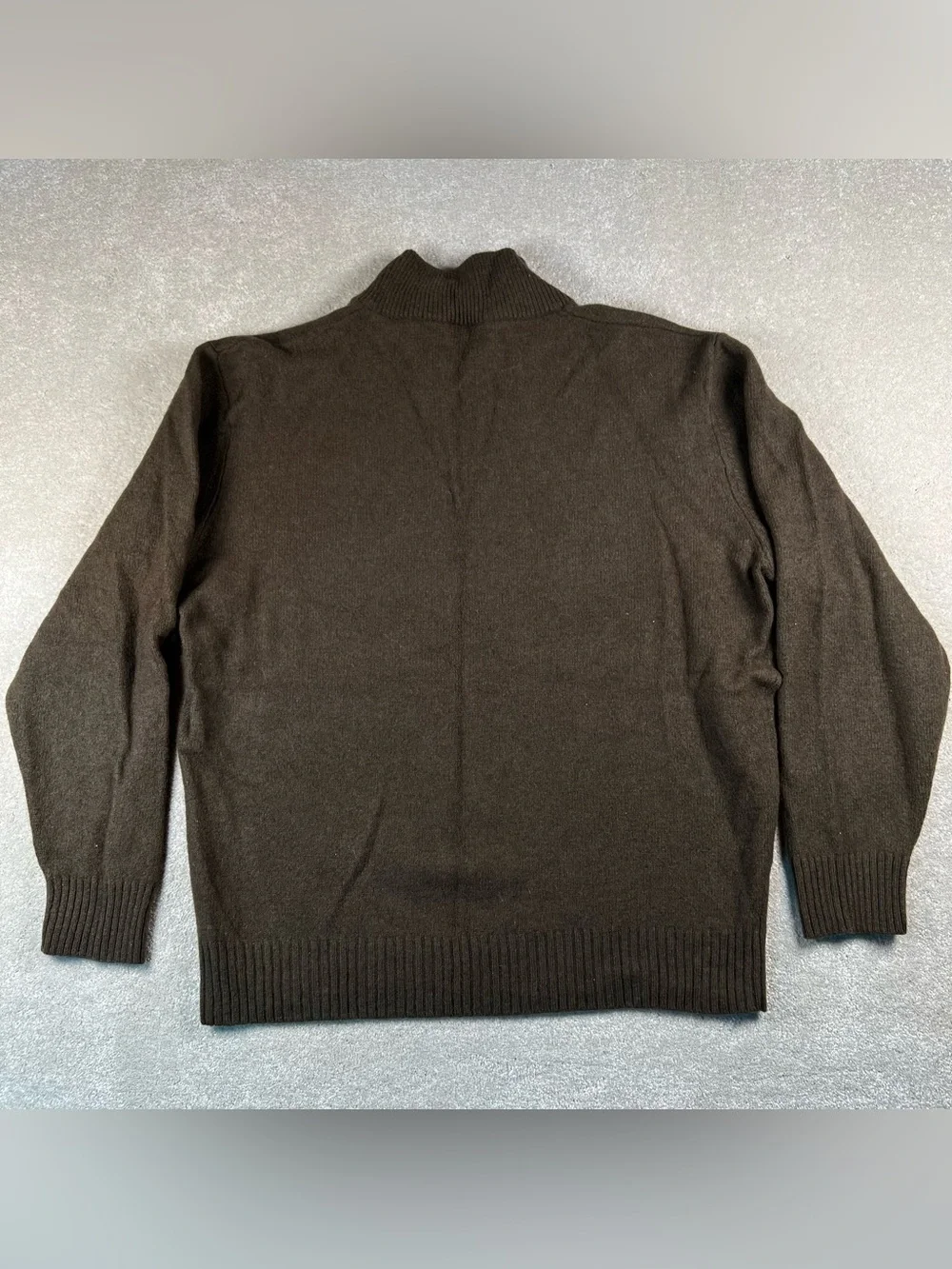 Jos A Bank Sweater Brown Quarter Zip LambsWool Blend Men's XL